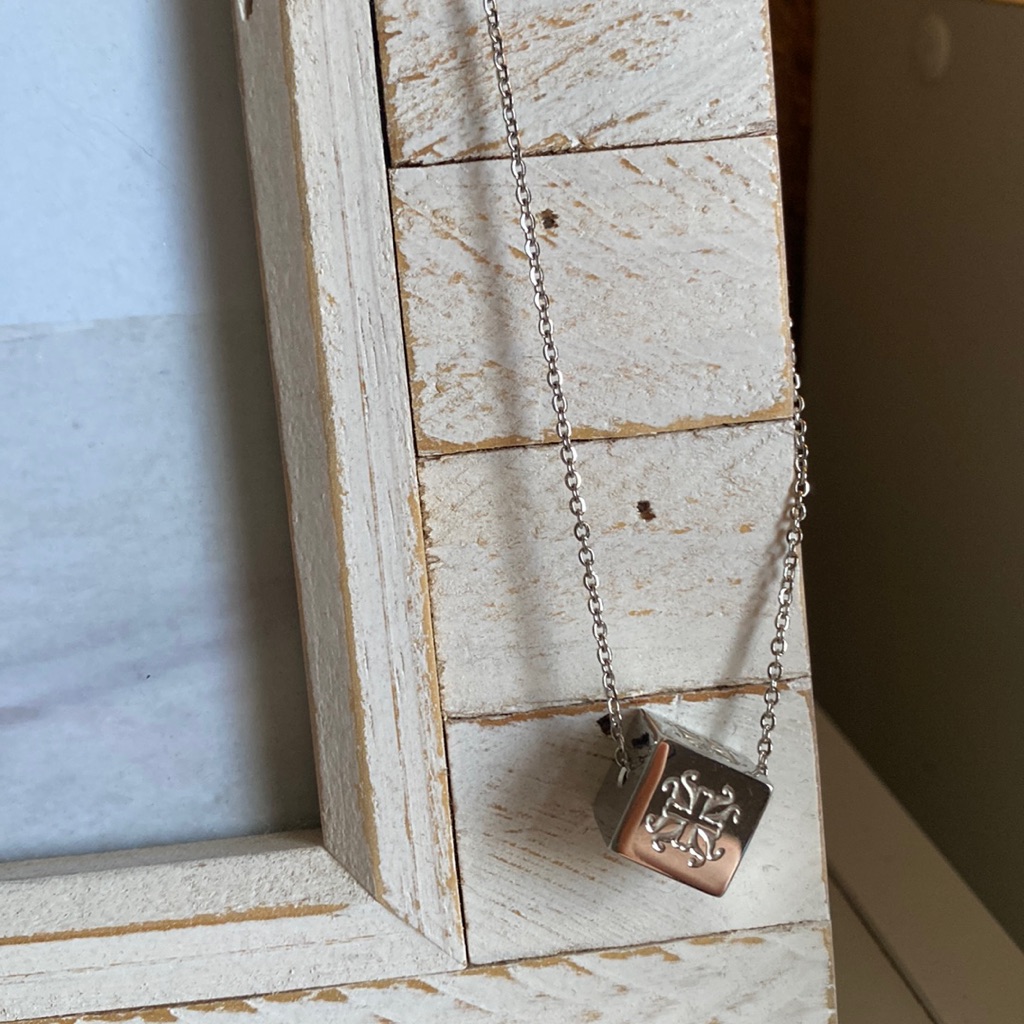 Rustic Cuff Cube Logo And Oklahoma Silver Necklace 45$